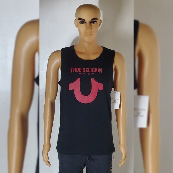 True Religion Other - TRUE RELIGION AUTHENT LOUNGEWEAR TANK TOP MEN'S HORSESHOE RED LOGO SIZE S BLACK